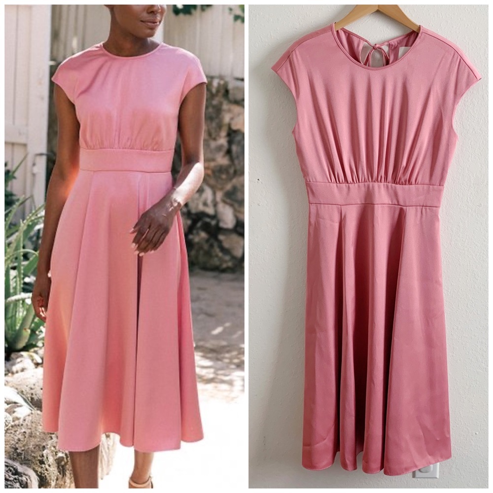 Gal Meets Glam Julia Satin Fit & Flare Midi Dress